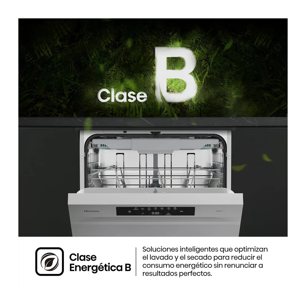 Hisense HS643B90X - Lavavajillas Clase B, 15 Servicios, Fondo 60cm, Secado Extra, Programa Automático, — 4
