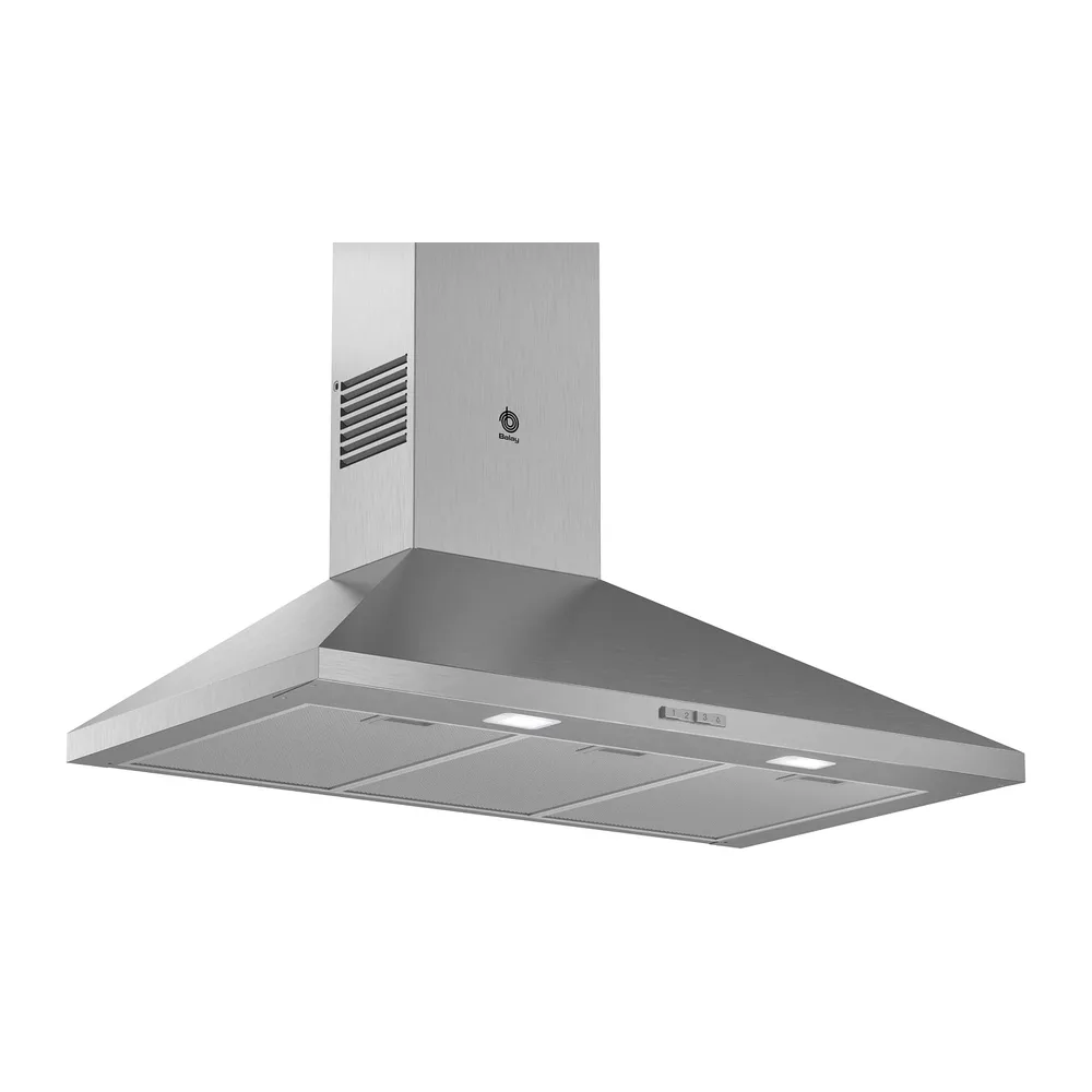 Balay, Campana decorativa de pared piramidal, 90 cm, inox, 3BC695MX [Clase de eficiencia energética B]