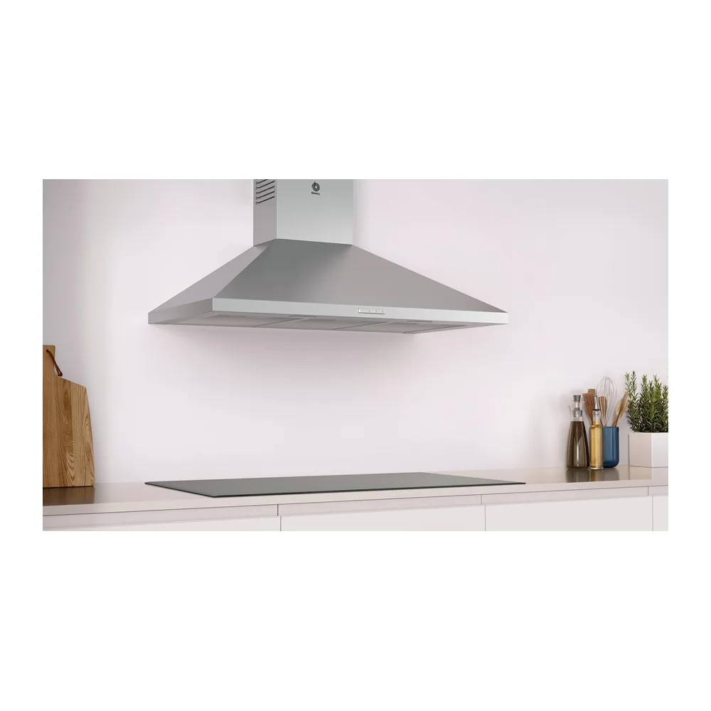 Balay, Campana decorativa de pared piramidal, 90 cm, inox, 3BC695MX [Clase de eficiencia energética B] — 3
