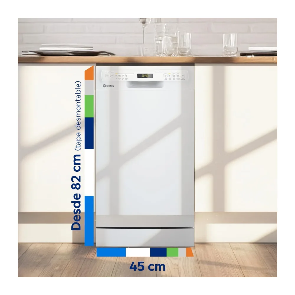 Balay, Lavavajillas, 45 cm, 10 Servicios, Silencioso, blanco, 3VN4031BA [Clase de eficiencia energética D] — 2