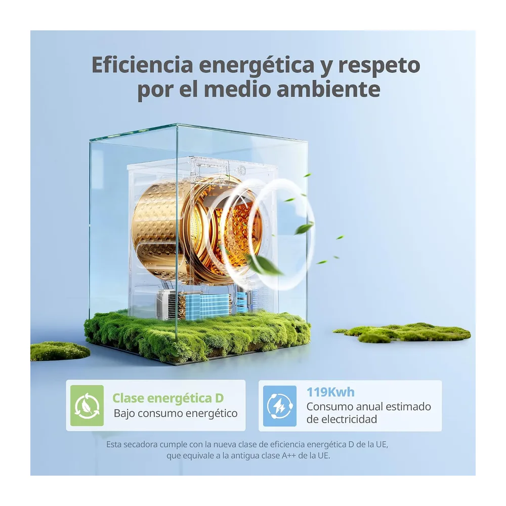 COMFEE' Secadora Bomba de Calor, 8KG, Clase D, Secado rápido, CD08EHP05W [Clase de eficiencia energética D] — 6