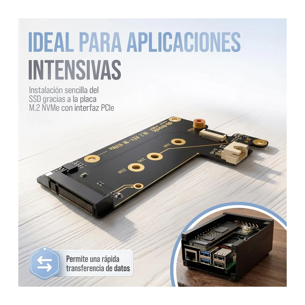 db-tronic Raspberry Pi 5 4 GB NVMe Kit | Edición 64 GB | Alimentación 27 W | Carcasa metálica | Refrigeración — 6