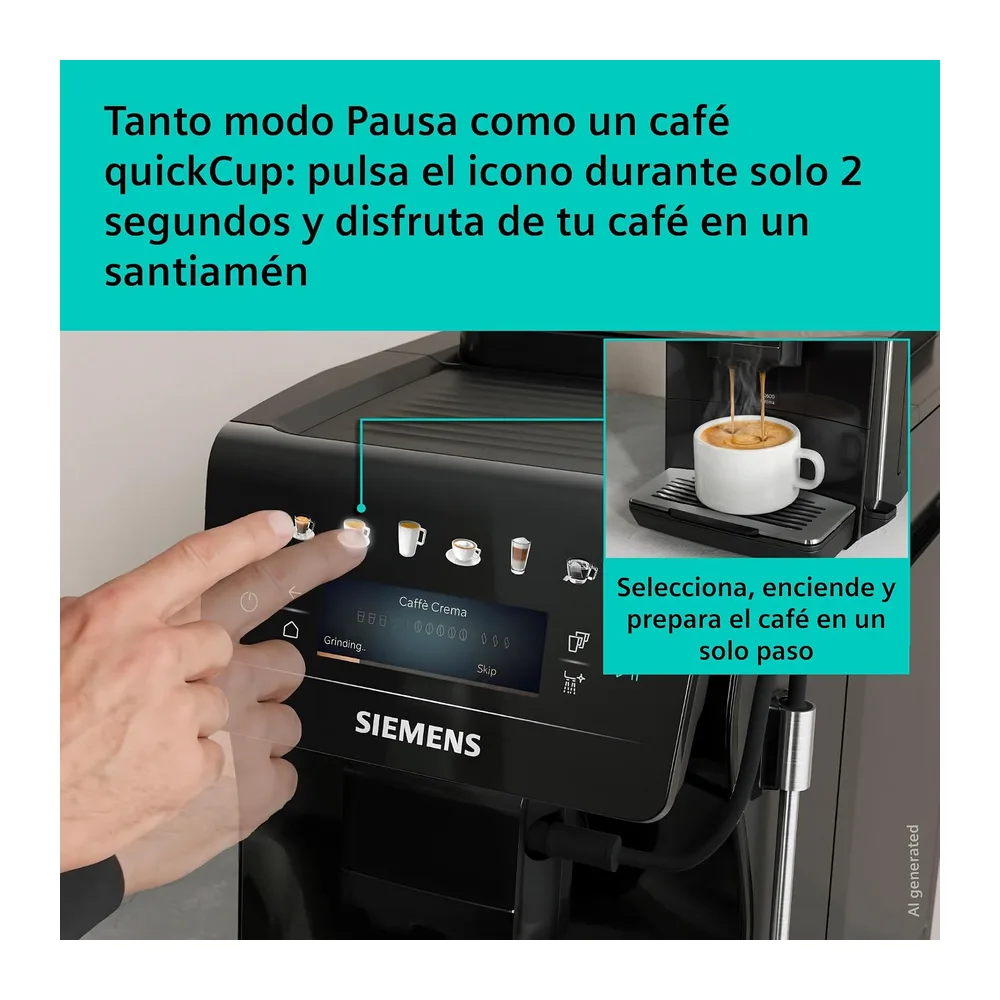 SIEMENS, Cafetera superautomática EQ600 iAroma Negro, TP601E09 — 5