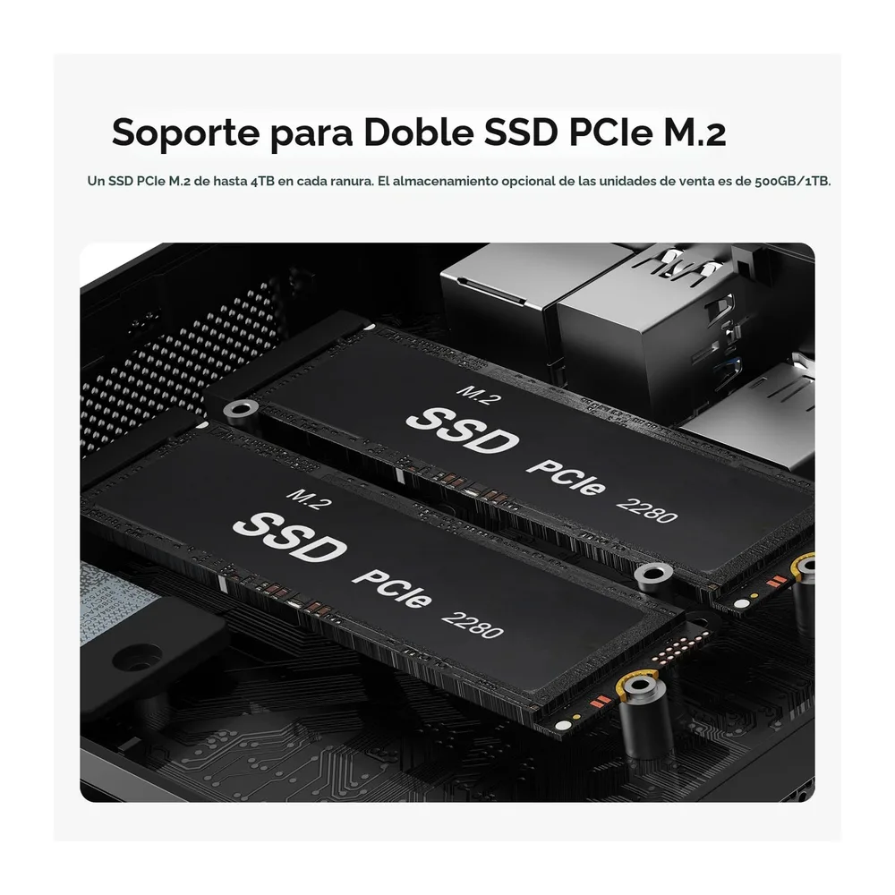 Beelink SER5 MAX Mini PC, AMD Ryzen R7 7735HS (8C/16T, hasta 4.75GHz) Mini Ordenador de Sobremesa, 24GB — 4