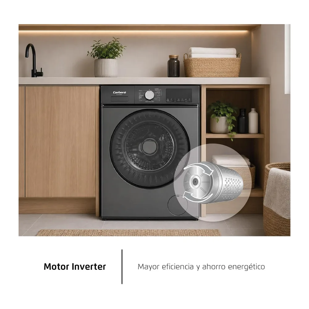 Corberó - Lavadora Premium 10 Kg | CLW1006DG | 1400 rpm | Motor Inverter | 16 Programas | Función Vapor y — 5
