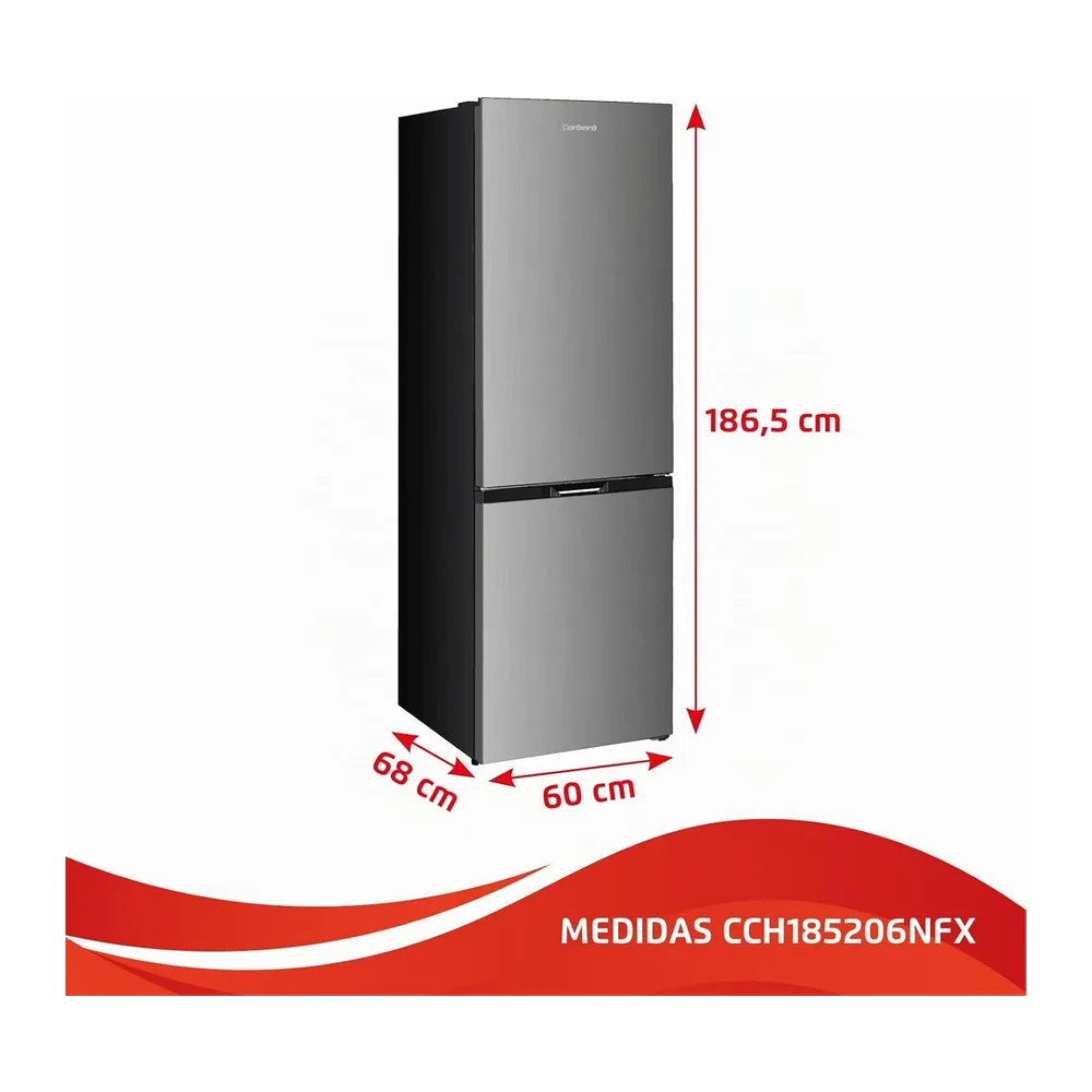 Corberó - Frigorífico Combi | CCH185206NFX | 400 L | 186,5 cm | No Frost | Display Interior | Modo Eco | — 6