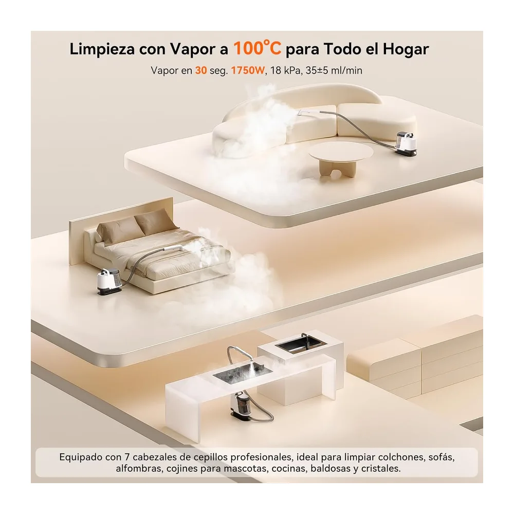 Uwant Y100S Limpiador Tapicerias Vapor 3en1 — 2