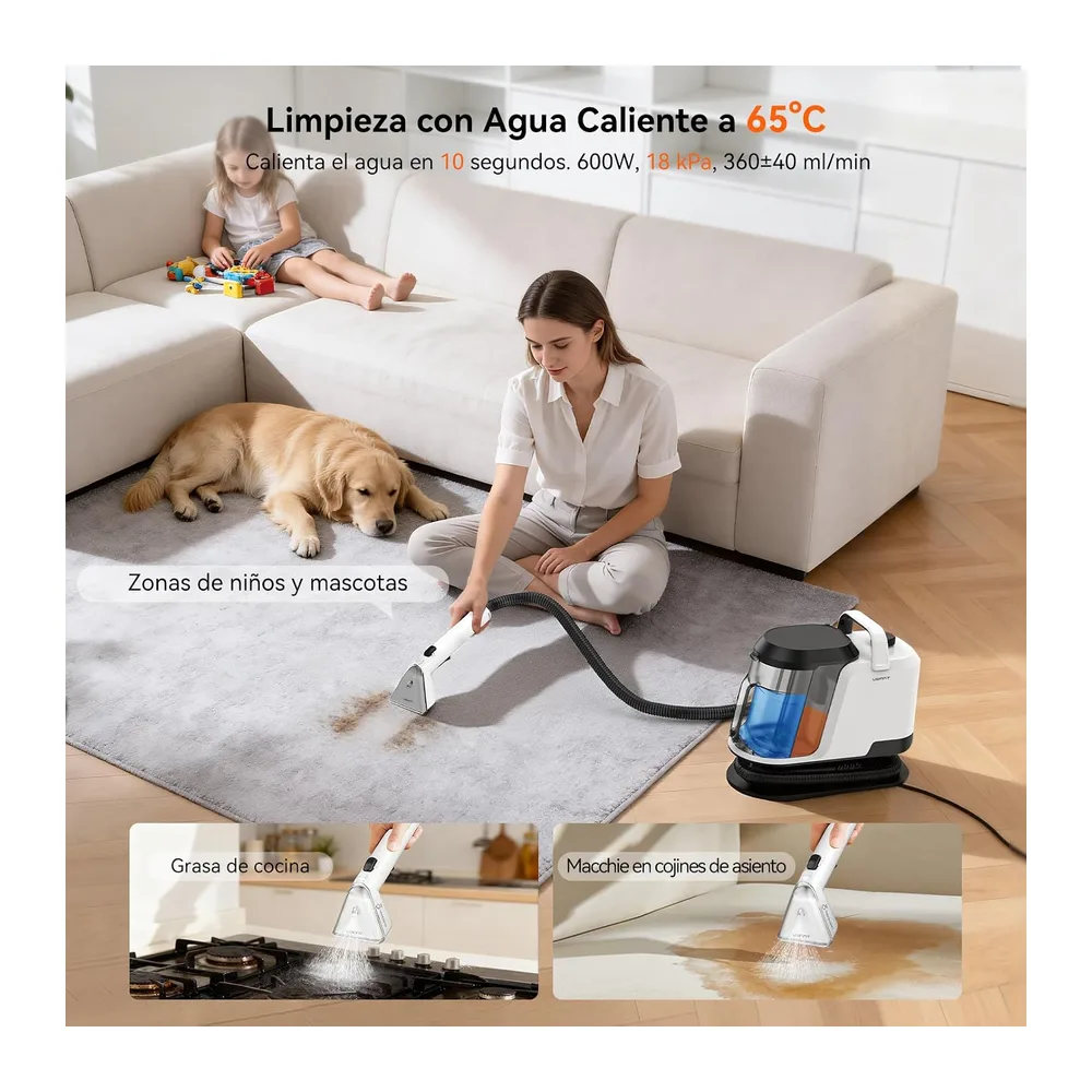Uwant Y100S Limpiador Tapicerias Vapor 3en1 — 3