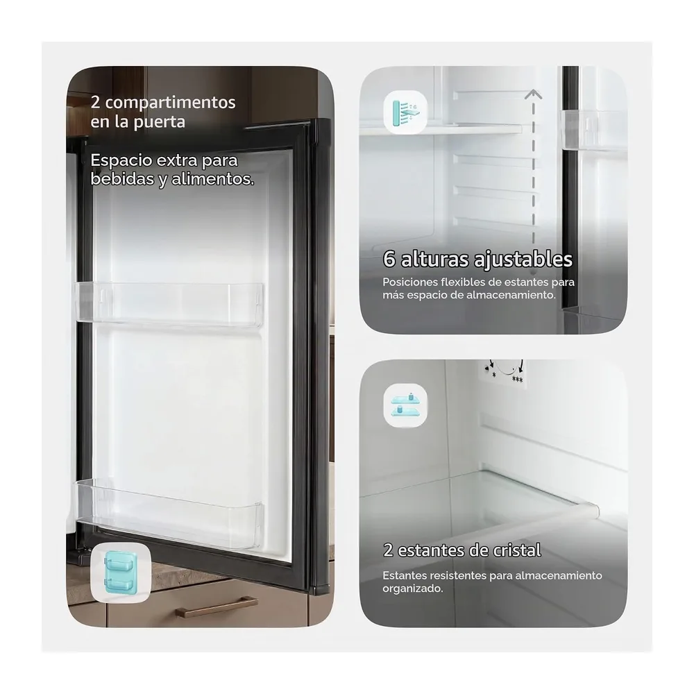 Arebos Mini Frigorífico 40L | Mini Bar Silencioso ≤27 dB | Nevera Compacta con Cerradura, LED y Temperatura — 5