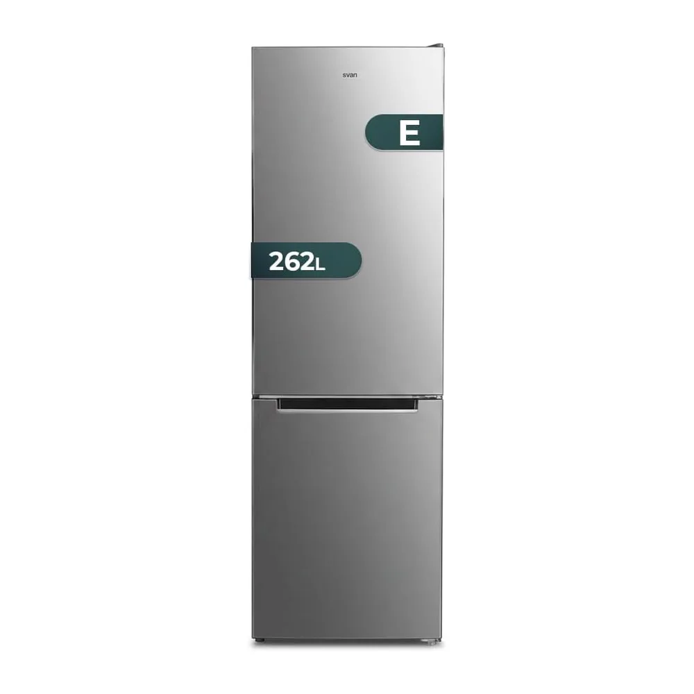 SVAN Frigorífico Combi Inox 2 Puertas, OC18050EI00, Capacidad 262 Litros, Cíclico, Motor Universal, 40dB,