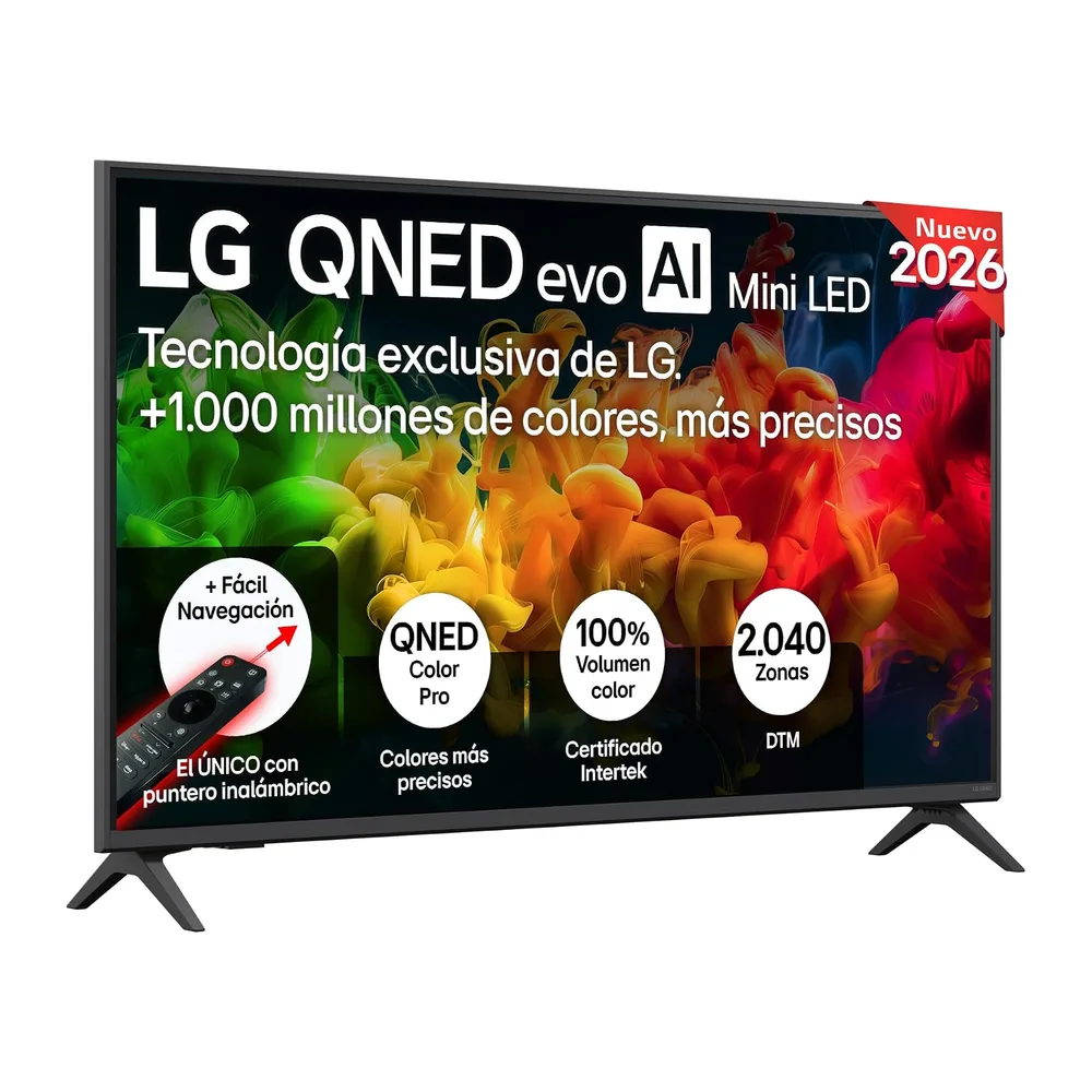 LG 43QNED81B6C - Smart TV QNED EVO MiniLED 4K UHD 43 Pulgadas, Sin Reflejos al 94%, webOS 26 AI Copilot,