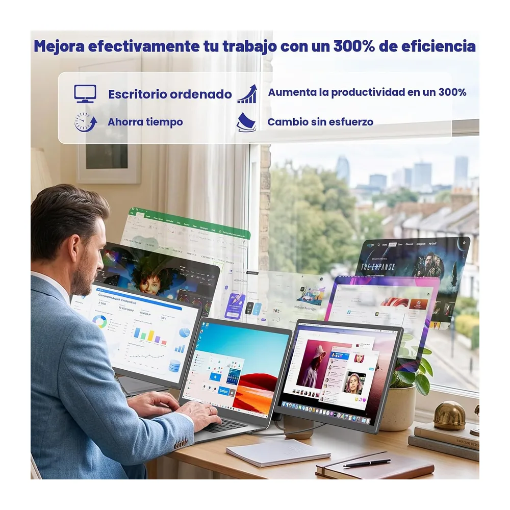 Monitor Portable 15,6" Extensor Pantalla Portatil 1080P FHD — 3