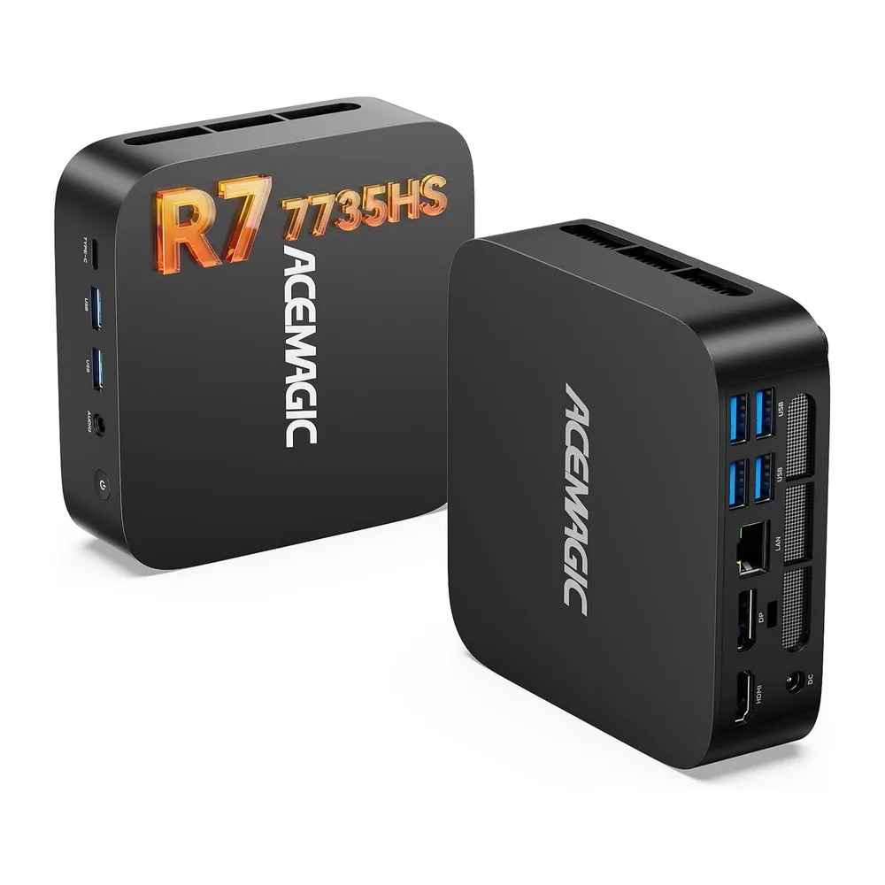 ACEMAGIC M1 Mini PC, AMD Ryzen 7 7735HS (4,75 GHz), 24GB LPDDR5 512GB SSD
