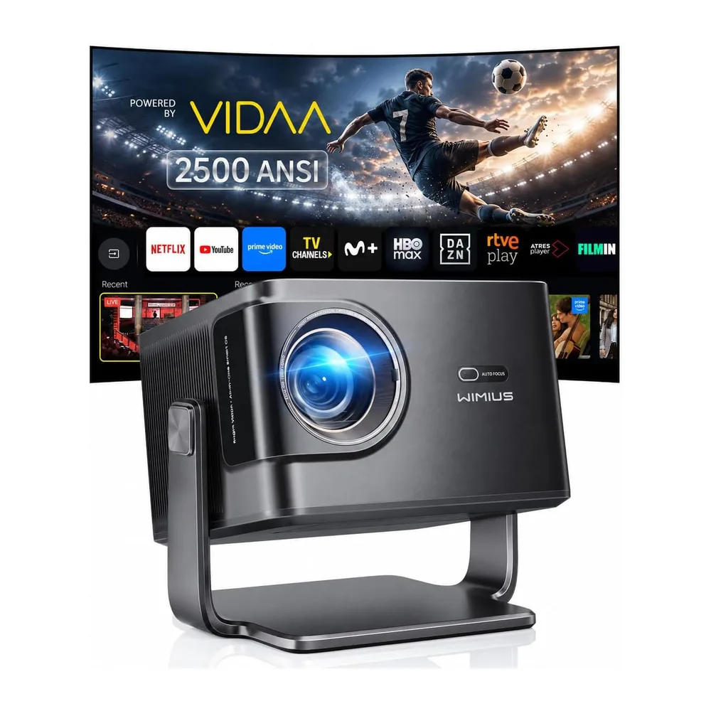 Proyector 4K | 2500 ANSI Ultra Brillante | VIDAA OS Rápido y Fluido | Dolby Audio 56W | Proyector Exterior