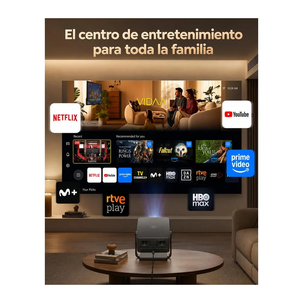 Proyector 4K | 2500 ANSI Ultra Brillante | VIDAA OS Rápido y Fluido | Dolby Audio 56W | Proyector Exterior — 4