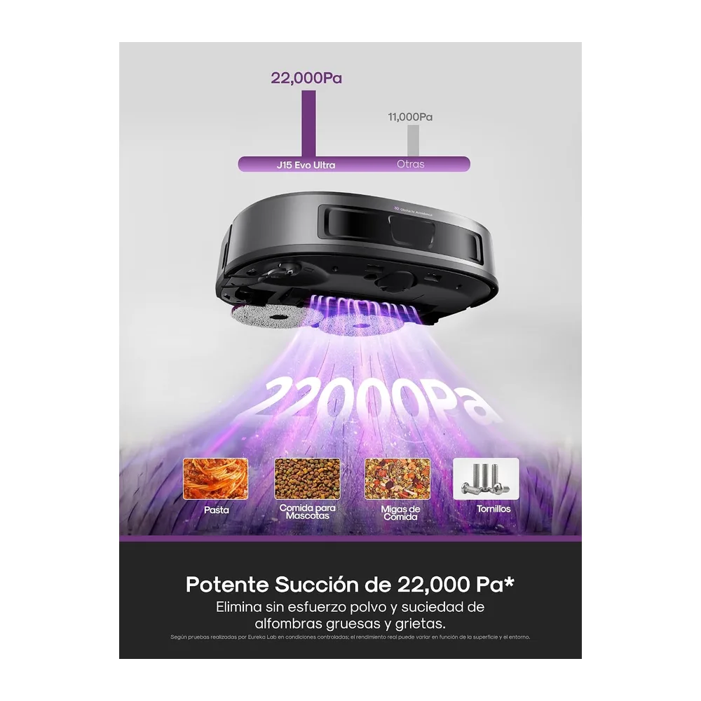 EUREKA J15 EVO Ultra Gen2 Robot Aspirador y Fregasuelos 22KPa con Base Multifuncional — 3