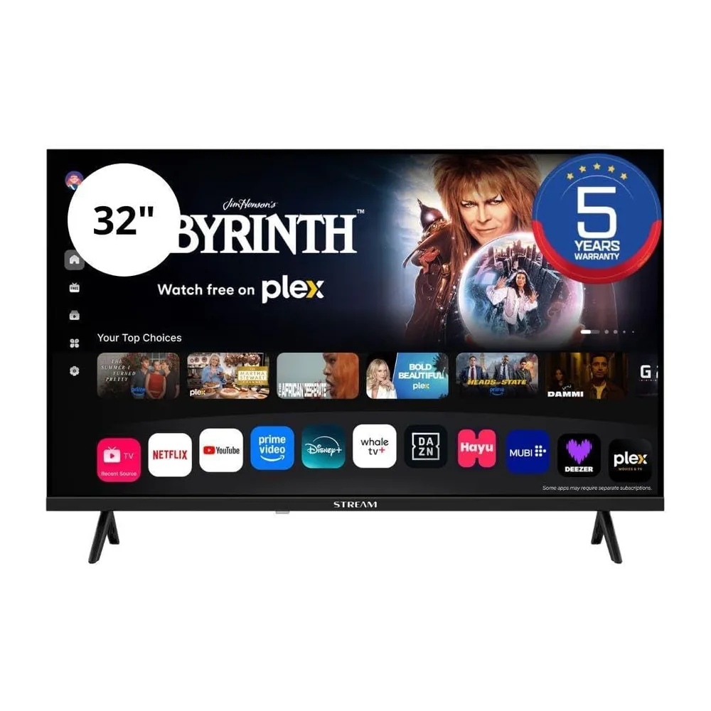 Stream System - Smart Easy Whale TV 32, HD Ready, 5 Años de Garantía, Frameless (Sin Marco), Chromecast y