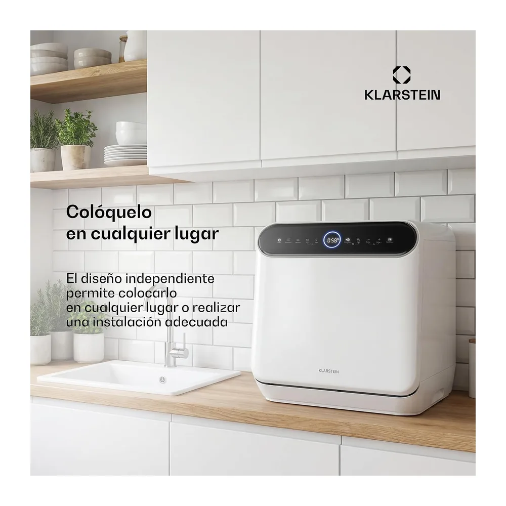 Klarstein Lavavajillas de sobremesa, Oceana – Lavavajillas compacto para 3 servicios, 7 programas, 6 l de — 2