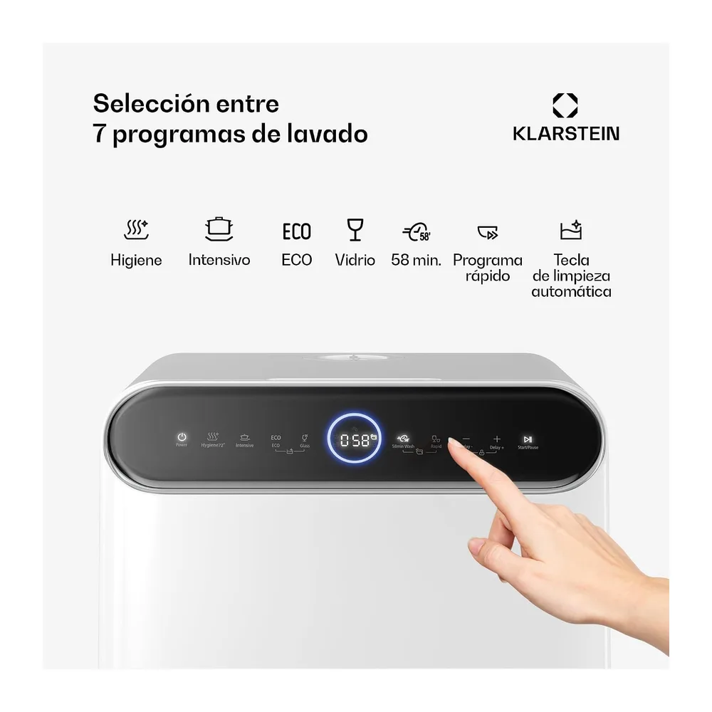 Klarstein Lavavajillas de sobremesa, Oceana – Lavavajillas compacto para 3 servicios, 7 programas, 6 l de — 4