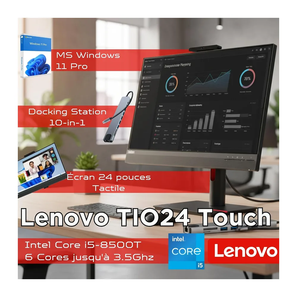 Lenovo All in one 24" i5 8500 pantalla táctil hasta 3,50 Ghz — 2