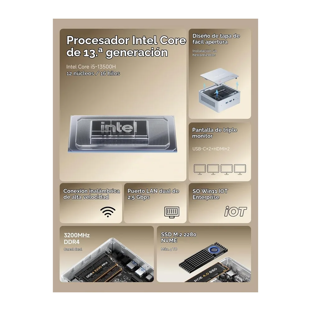 MINISFORUM NAB5R Mini-PC con Intel i5 13500H — 2
