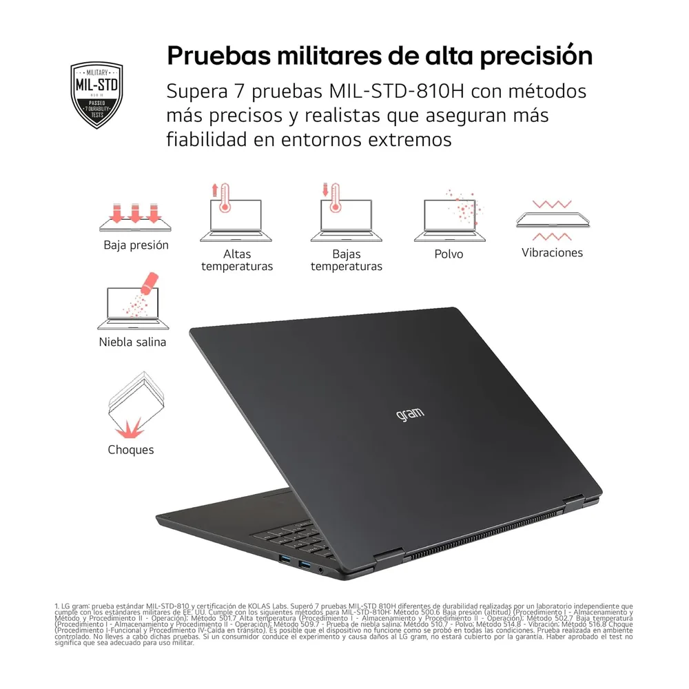 LG gram Pro 16Z90U-G.AU85BN - Ordenador Portátil Ultraligero de 16" Intel Core Ultra 7 355, 32 GB RAM, 512 GB — 5