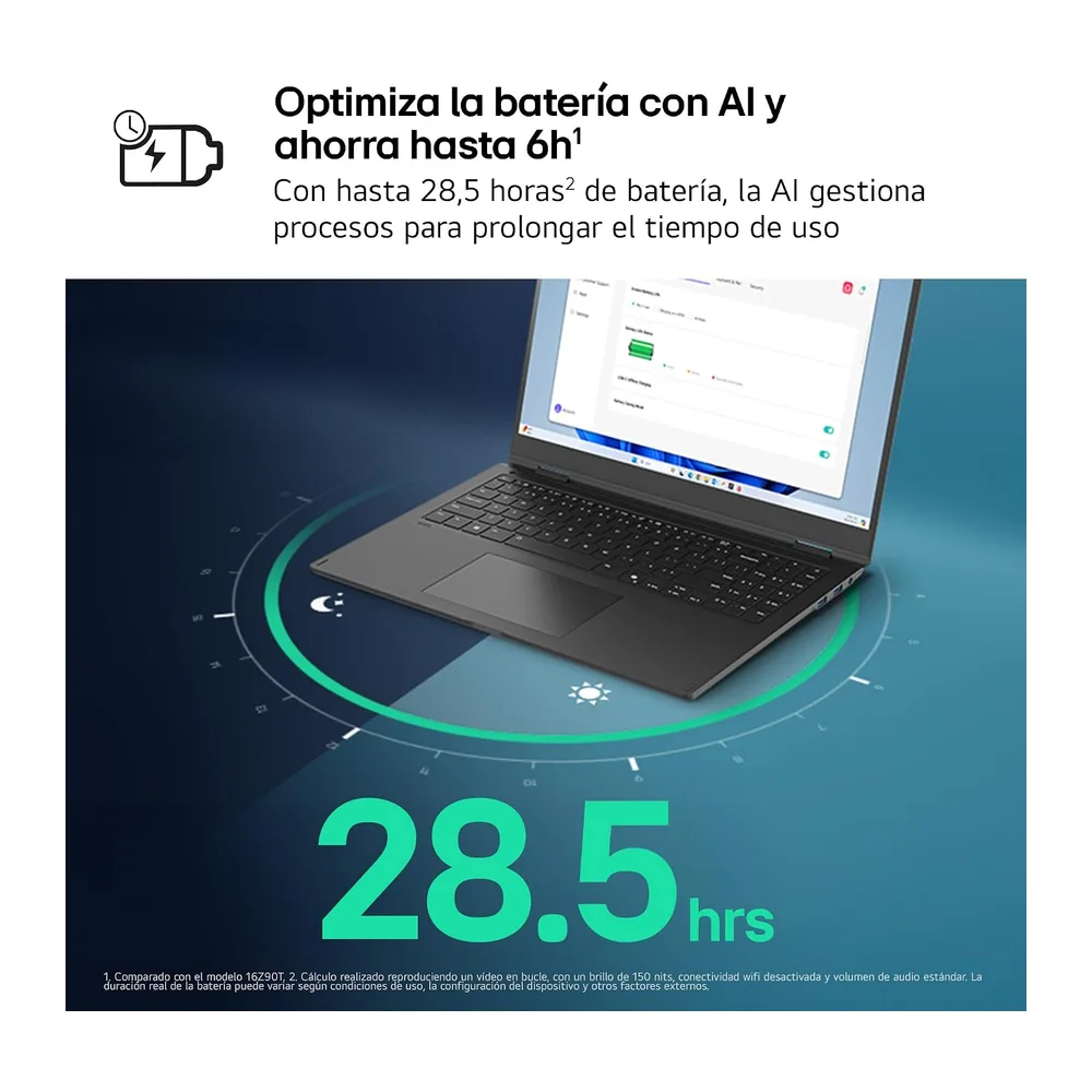 LG gram 16Z90TL-G.AU85BN - Ordenador Portátil Ultraligero de 16" Intel Core Ultra 7 258V, 32 GB RAM, 512 GB — 4