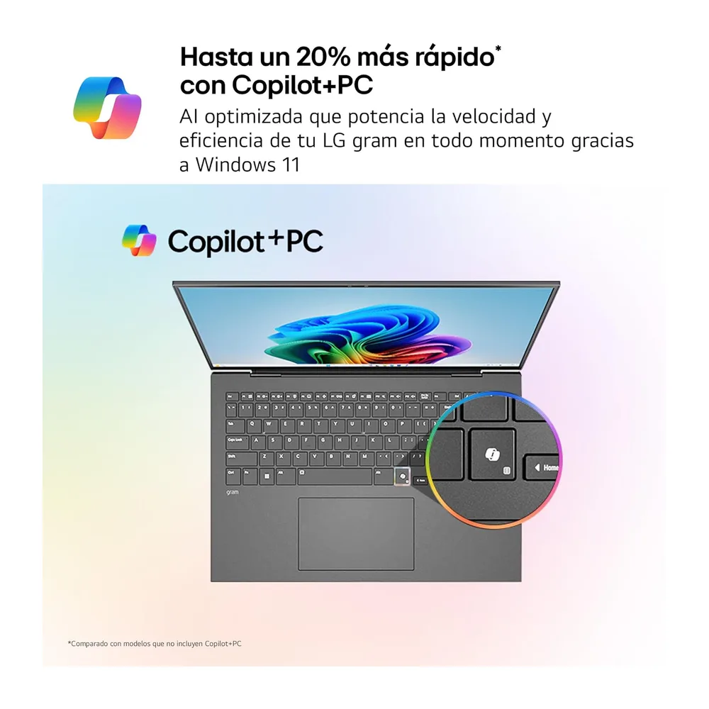 LG gram Pro 16Z90TS-G.AU99BN - Ordenador Portátil Ultraligero de 16" Intel Core Ultra 9 288V, 32 GB RAM, 1 TB — 2