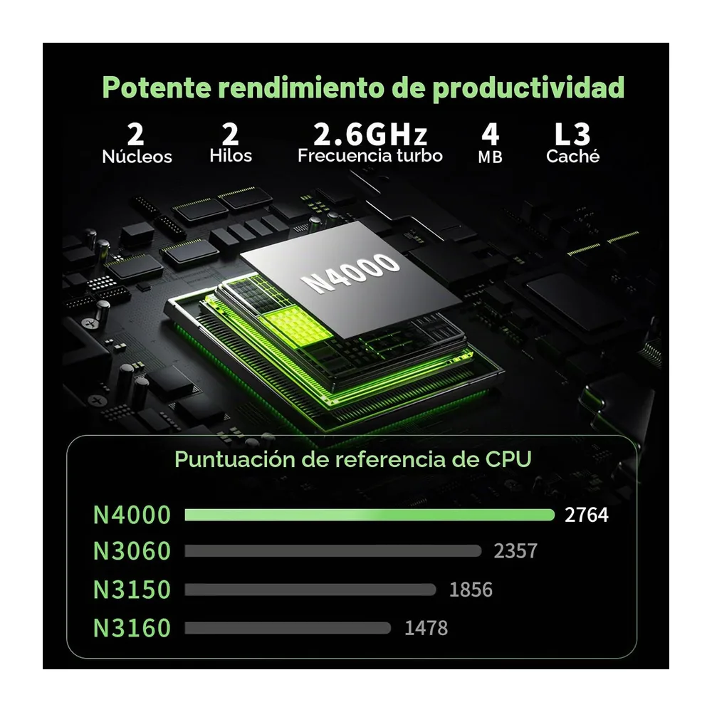 Ordenador Portátil 15,6 Pulgadas, Portátil Win 11 Celeron N4000 8GB RAM 256GB SSD, Laptop Pantalla FHD IPS — 3
