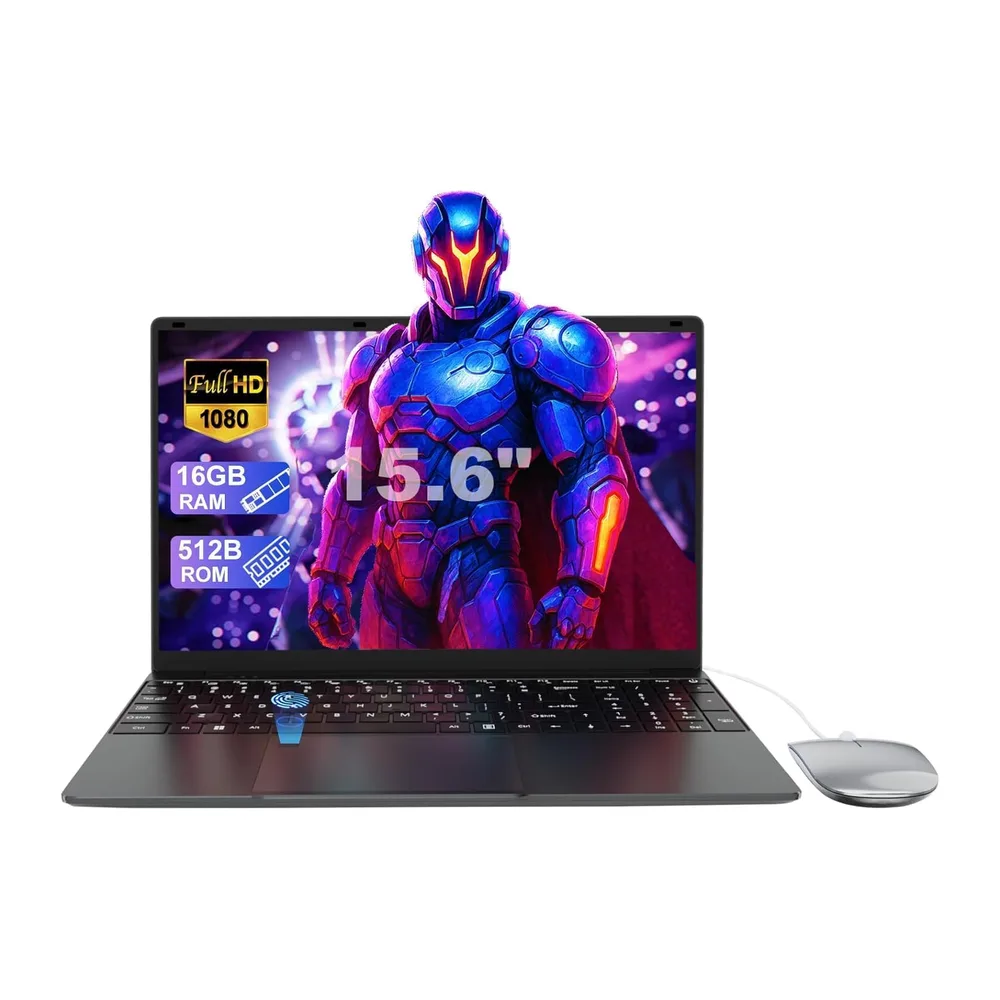 PC portátil de 15,6 pulgadas, 16 GB RAM 512 GB SSD Celeron N5095, ordenador portátil FHD 1920 x 1080, WiFi