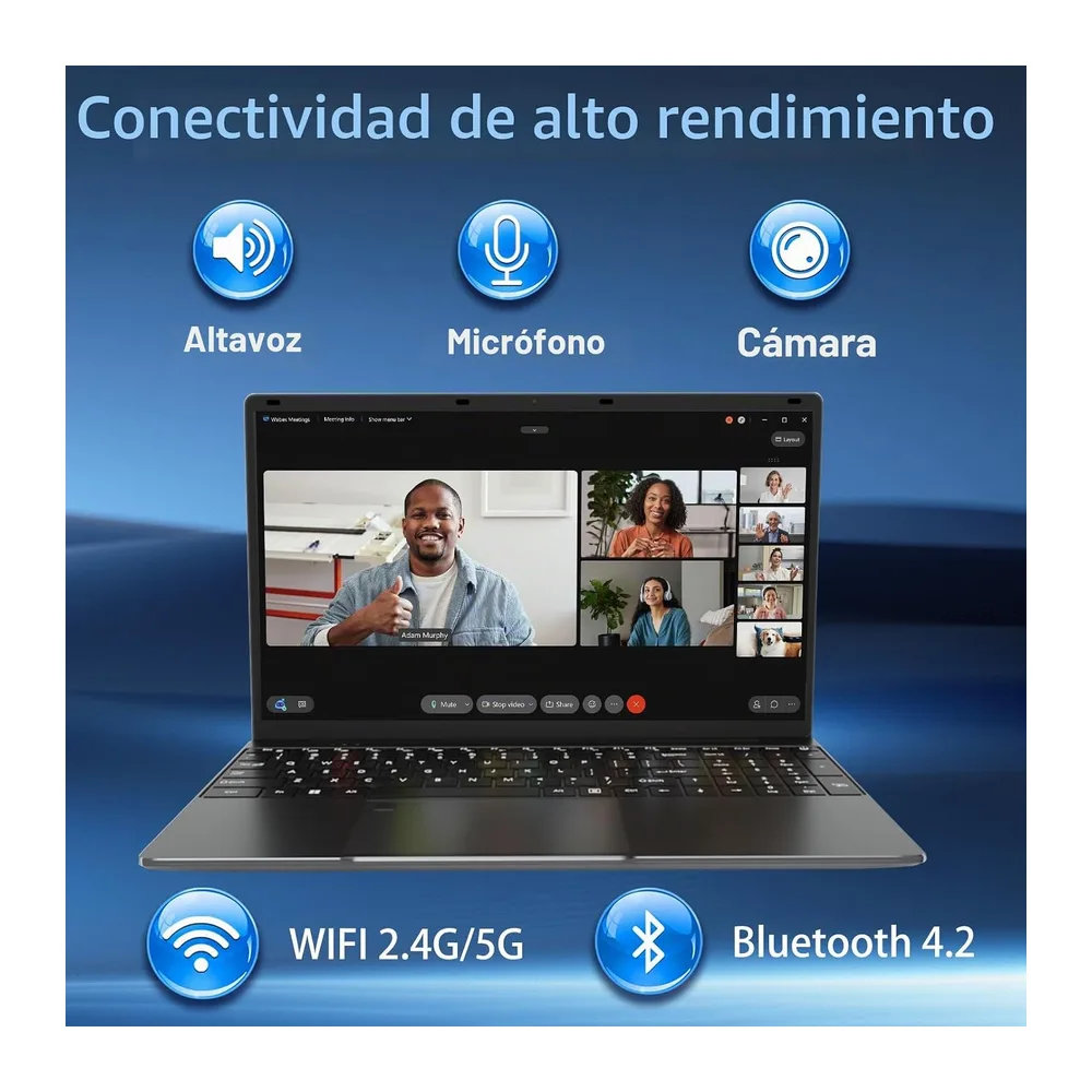 PC portátil de 15,6 pulgadas, 16 GB RAM 512 GB SSD Celeron N5095, ordenador portátil FHD 1920 x 1080, WiFi — 5