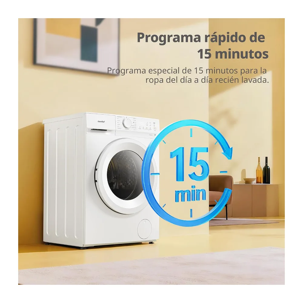 COMFEE' Lavadora 8KG Clase A-10% 1400RPM Smart wash Blanco CF08EWP05W [Clase de eficiencia energética A] — 4