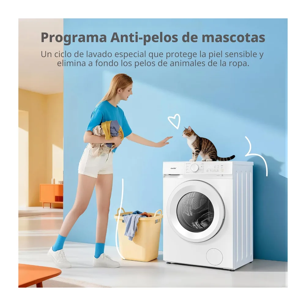 COMFEE' Lavadora 8KG Clase A-10% 1400RPM Smart wash Blanco CF08EWP05W [Clase de eficiencia energética A] — 5