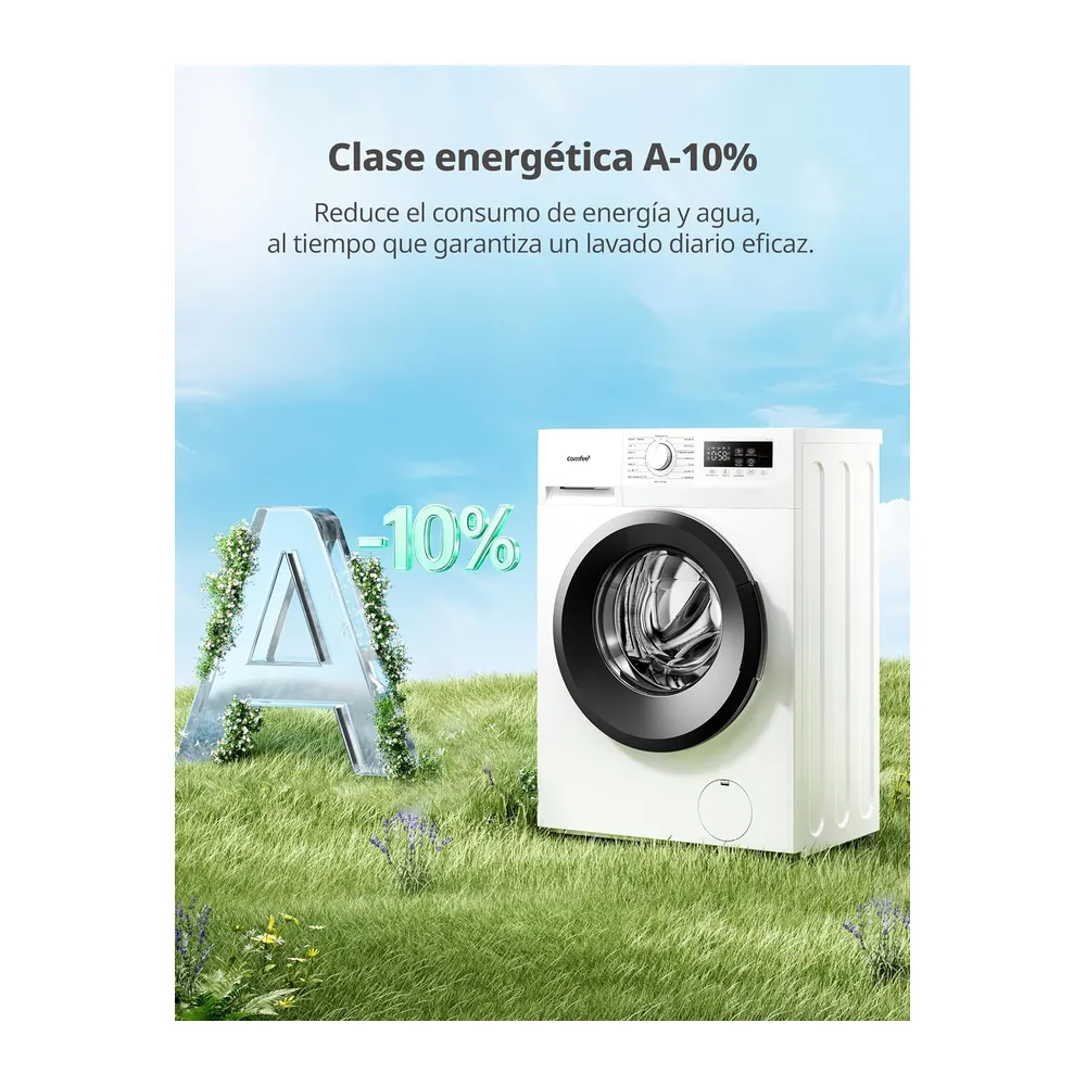 COMFEE' Lavadora 6kg, Ultradelgado 40cm, Clase A-10%, 1200RPM, CFP01EW60W [Clase de eficiencia energética A] — 4