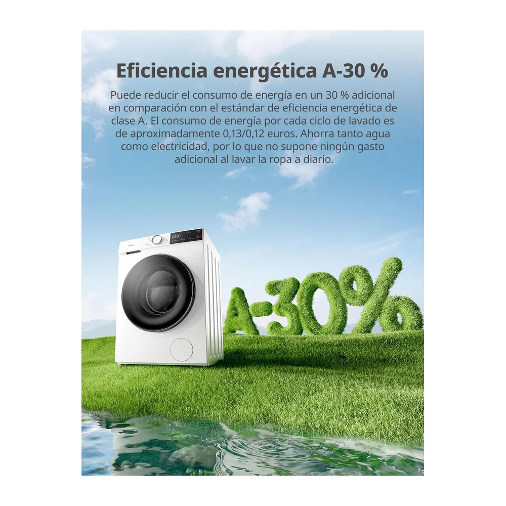 COMFEE' Lavadora 10KG Clase A-30% 1400RPM Smart wash Blanco CF10EWP07W [Clase de eficiencia energética A] — 4