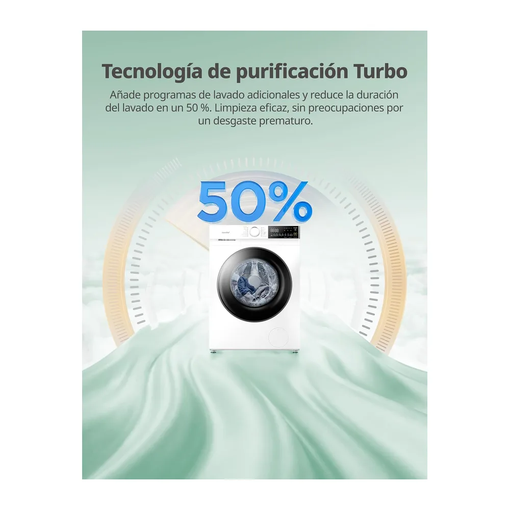 COMFEE' Lavadora 10KG Clase A-30% 1400RPM Smart wash Blanco CF10EWP07W [Clase de eficiencia energética A] — 5