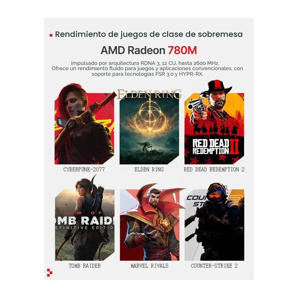 ACEMAGIC X3 Gaming Mini PC, AMD Ryzen 7 H 255 (4,9 GHz, 8C/16T), 1TB SSD — 4