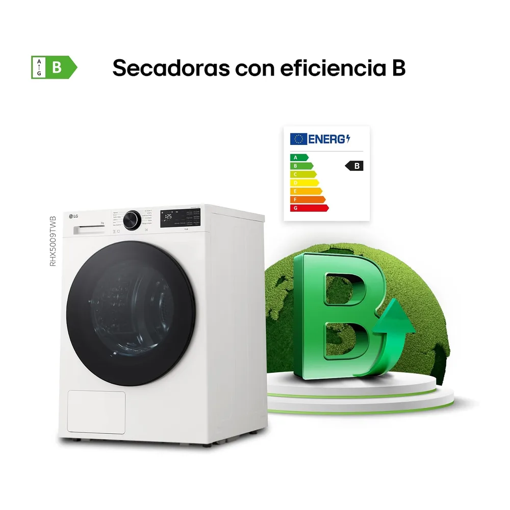 LG RHX5009TLB - Secadora con Inteligencia Artificial 9kg, Bomba de Calor Dual Inverter, Eficiencia Clase B, — 5