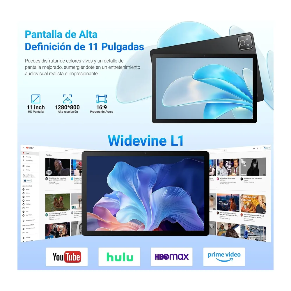 Tablet Android 16, Tableta de 11 Pulgadas, 32GB RAM+256GB ROM (TF 1TB), 7800mAh, 5 Núcleos, 1280 * 800 — 4