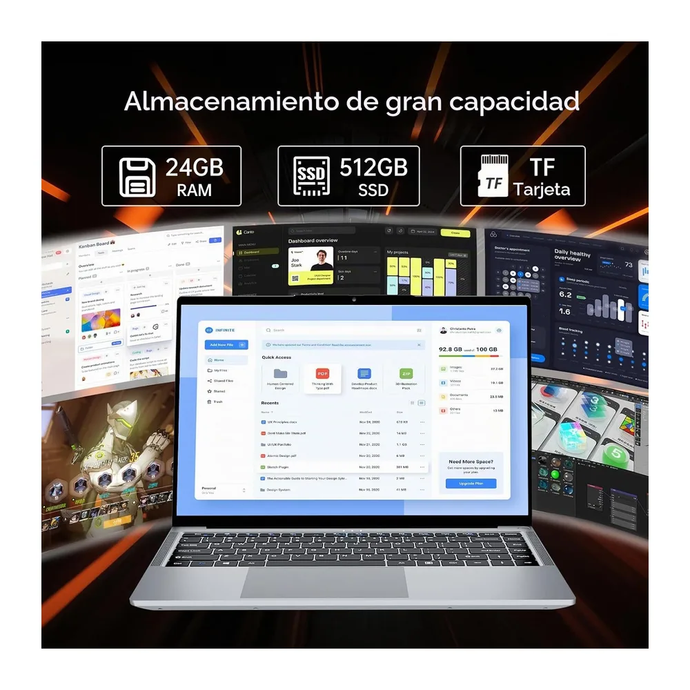 Ordenador Portátil 15.6" PC Portatil Core i5-8210Y (hasta 3.6GHz) — 3