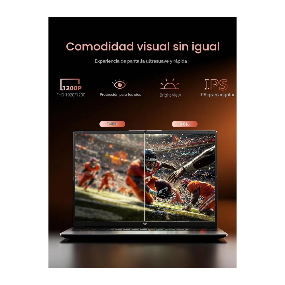 16" Ordenador Portatil Gaming, Ryzen 7 7735HS, hasta 4.75GHz Laptop Oficina — 4