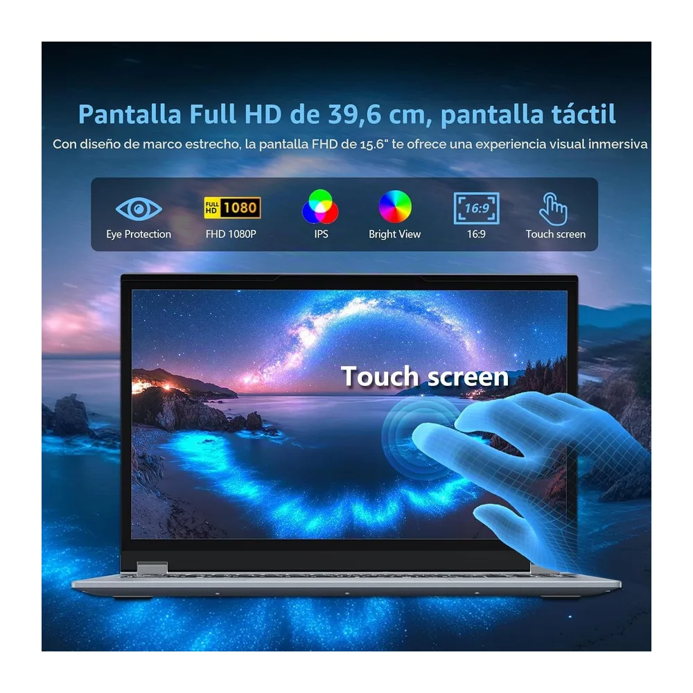 15,6 Pulgadas 2 en 1 Ordenador Portátil con Pantalla Táctil Ryzen R3-3200U Procesador — 3