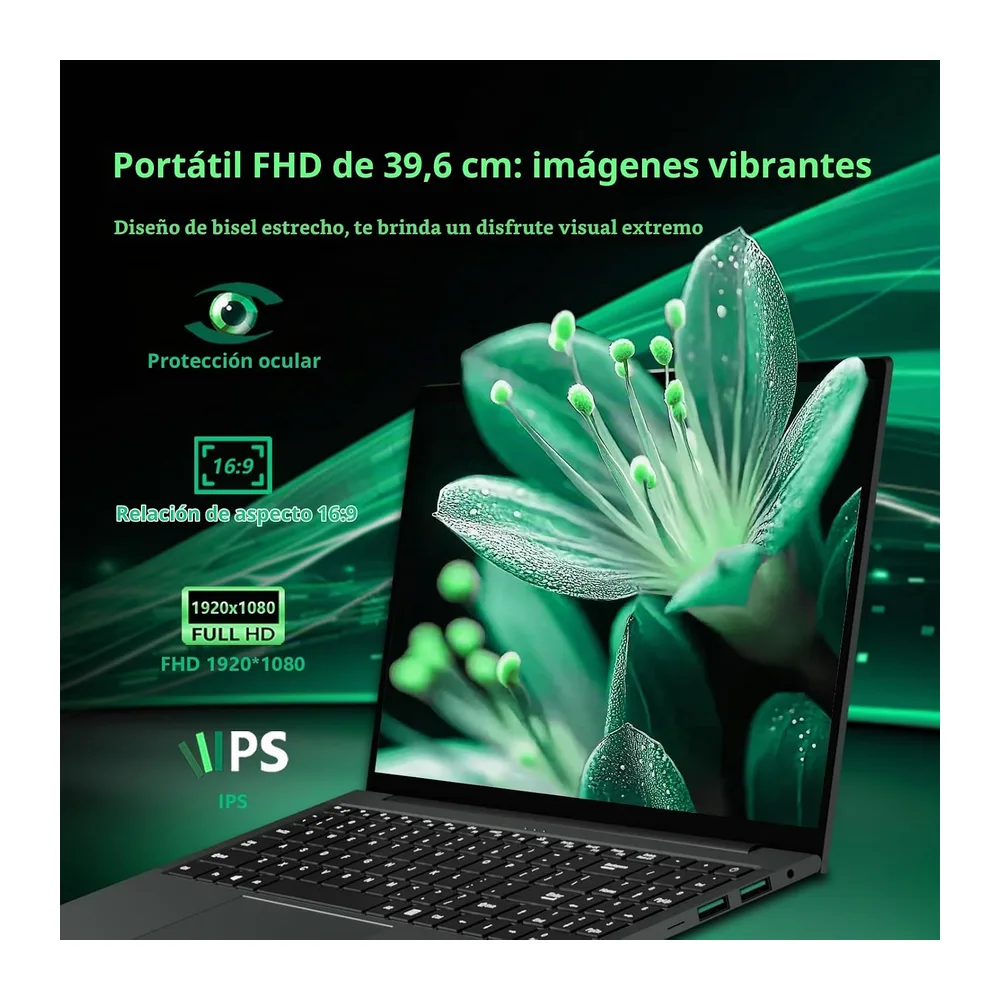 15,6 Pulgadas Ordenador Portátil, 16GB RAM 512GB SSD Pc Portatil, Procesador Core hasta 3,4 GHz,Laptop IPS — 4
