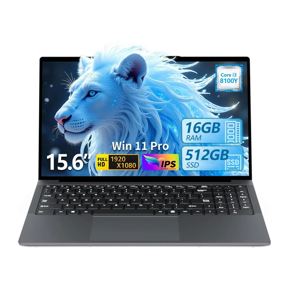 Ordenador Portátil 15.6 Pulgadas PC Portátil Win 11 Core i3-8100Y Procesador