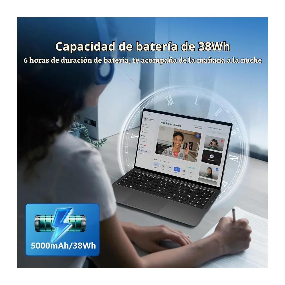 Ordenador Portátil 15.6 Pulgadas PC Portátil Win 11 Core i3-8100Y Procesador — 6