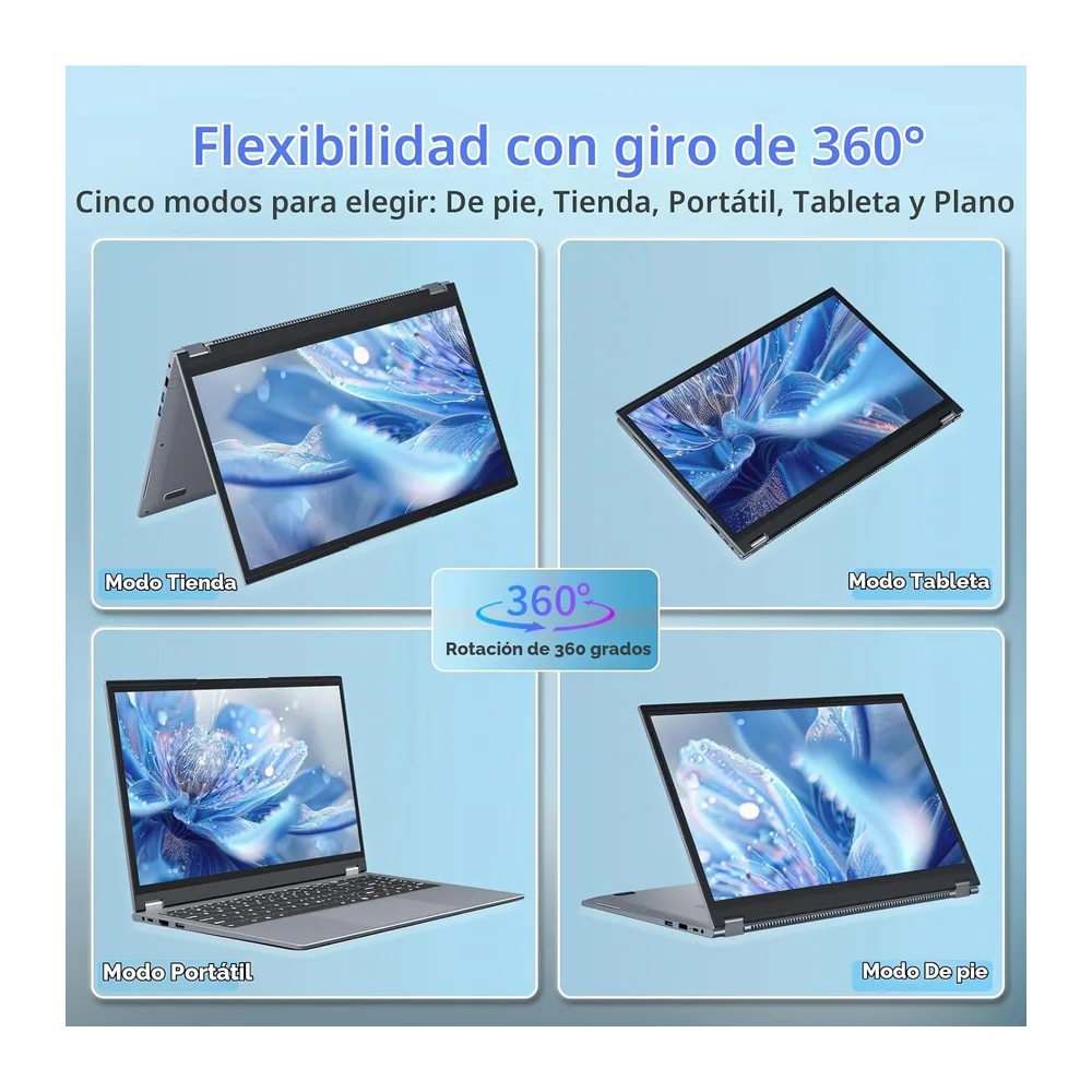 15,6 Pulgadas Ordenador Portátil 2 en 1 Pantalla Táctil — 4