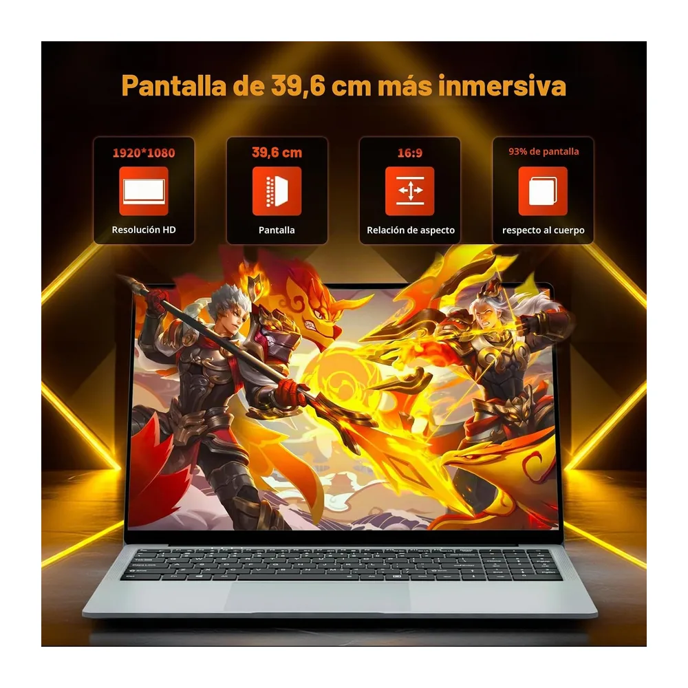 Ordenador Portatil 15,6", PC Portatil con Celeron N4000 hasta 2,6 GHz, 8GB DDR4 256GB SSD, Laptop Pantalla — 2