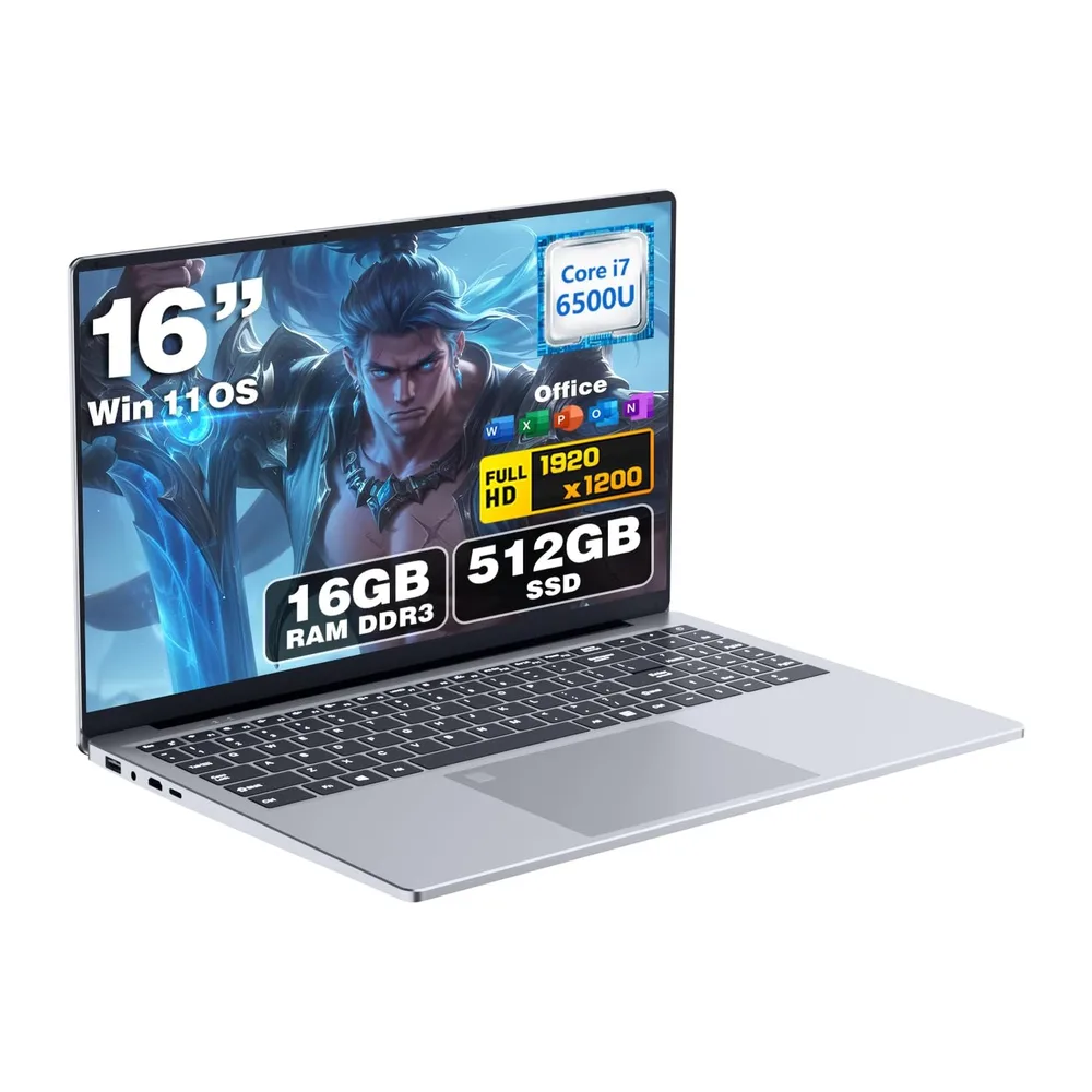 16" Ordenador Portátil Core i7 6500U (up 3.1GHz) Procesador