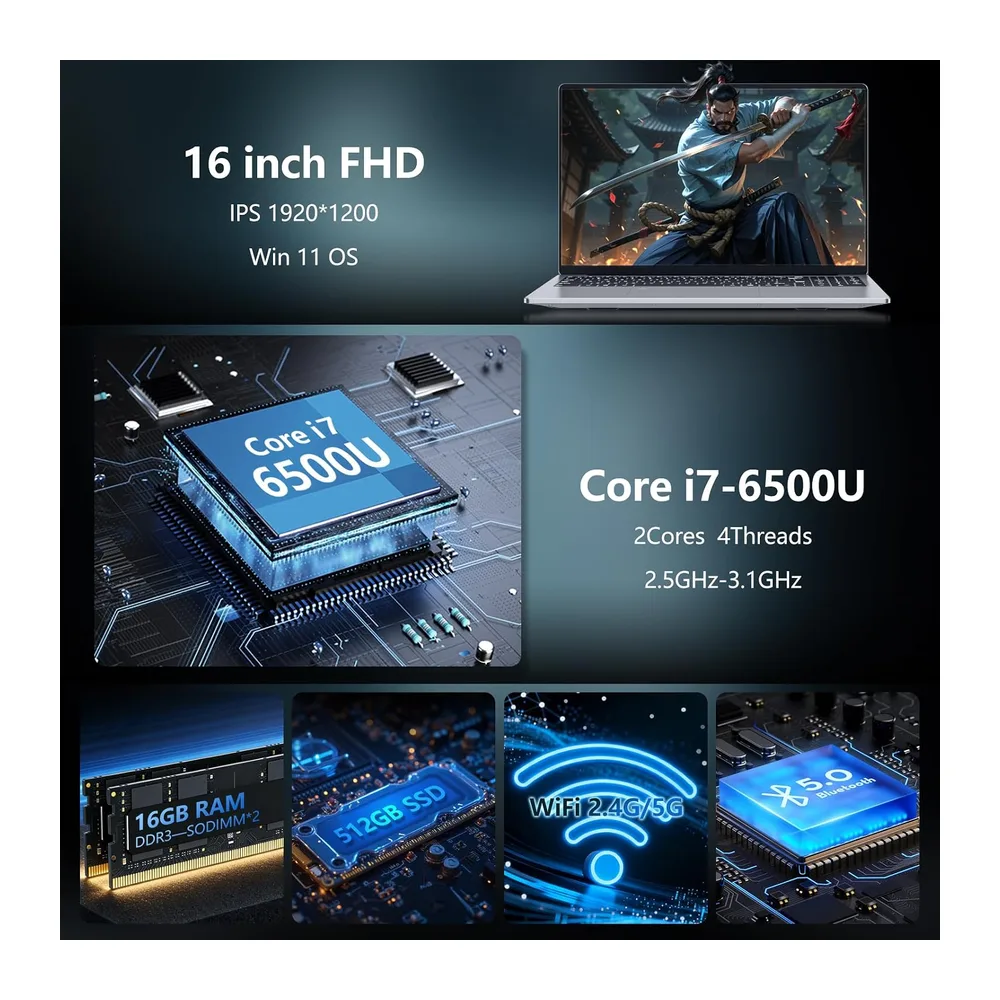 16" Ordenador Portátil Core i7 6500U (up 3.1GHz) Procesador — 2