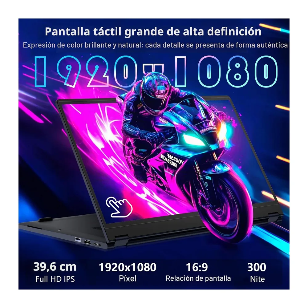 Ordenador Portátil 2 en 1 15,6 Pulgadas con Core i3-8100Y Procesador — 2